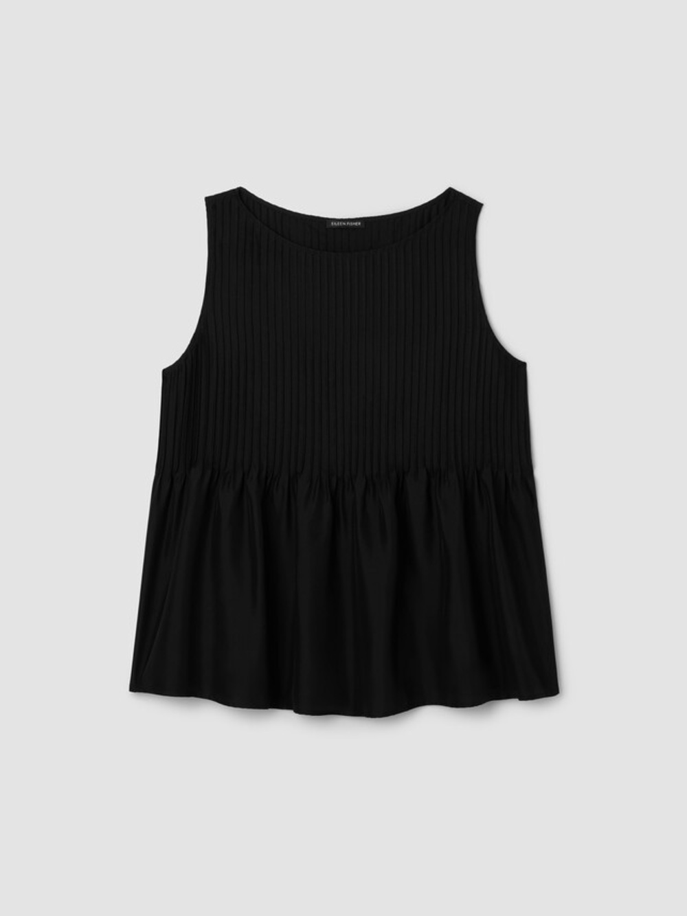 NWT EILEEN FISHER Pleated Silk Bateau Neck XS 100% silk current season $238 - Picture 7 of 9